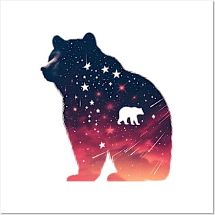 silhouette of a bear Posters and Art